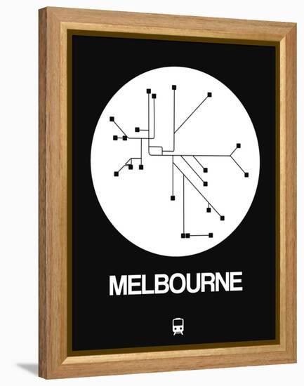 Melbourne White Subway Map-NaxArt-Framed Stretched Canvas