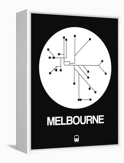 Melbourne White Subway Map-NaxArt-Framed Stretched Canvas