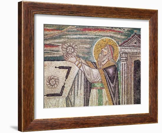 Melchisedech Offers Bread at the Altar, Detail of the Lunette-Byzantine-Framed Giclee Print