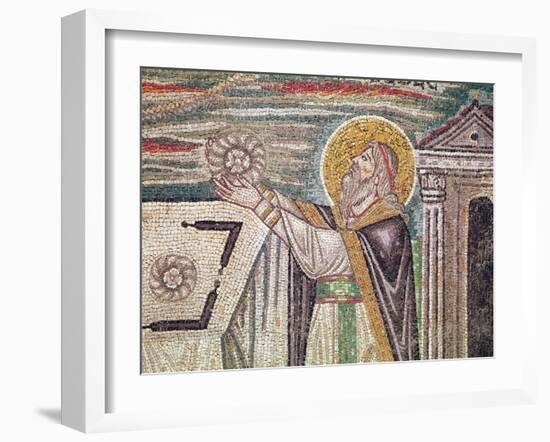 Melchisedech Offers Bread at the Altar, Detail of the Lunette-Byzantine-Framed Giclee Print
