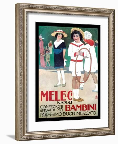 Mele Clothes for Children-Leopoldo Metlicovitz-Framed Art Print