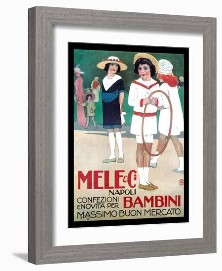 Mele Clothes for Children-Leopoldo Metlicovitz-Framed Art Print