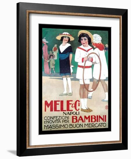 Mele Clothes for Children-Leopoldo Metlicovitz-Framed Art Print