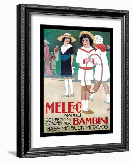 Mele Clothes for Children-Leopoldo Metlicovitz-Framed Art Print