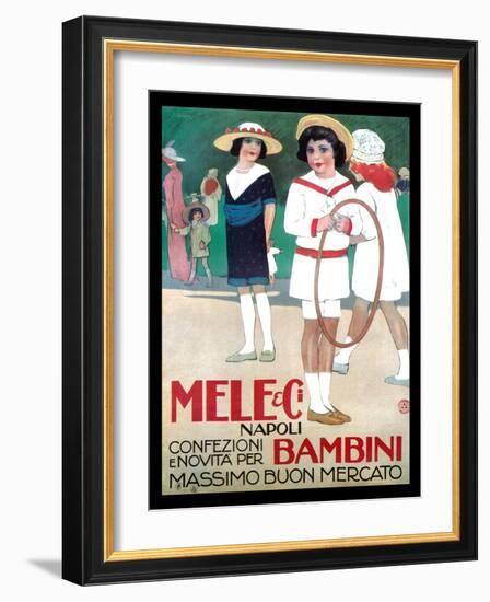 Mele Clothes for Children-Leopoldo Metlicovitz-Framed Art Print