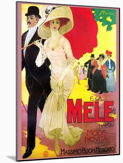 Mele Fashioned Couple Attract Old and Young People-Aldo Mazza-Mounted Art Print