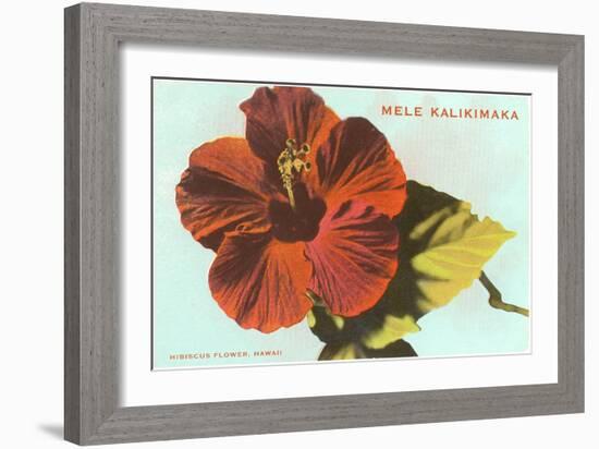 Mele Kalikimaka, Hibiscus Blossom-null-Framed Art Print