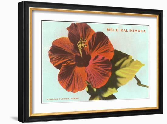 Mele Kalikimaka, Hibiscus Blossom-null-Framed Art Print