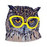 Hand Drawn Owl Face with Yellow Glasses, Isolated on White, Vector Illustration-Melek8-Art Print