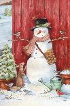 Snowman with Birds and Flurries-Melinda Hipsher-Giclee Print