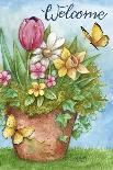 Welcome Spring Bouquet In Pot With Butterflies-Melinda Hipsher-Giclee Print
