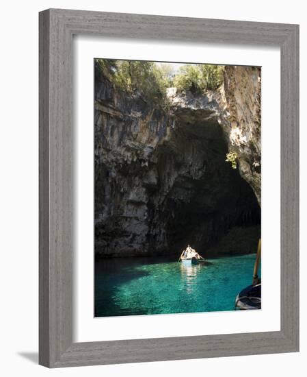 Melisani Lake in Cave Where Roof Collapsed in an Earthquake, Kefalonia, Ionian Islands, Greece-R H Productions-Framed Photographic Print