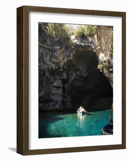 Melisani Lake in Cave Where Roof Collapsed in an Earthquake, Kefalonia, Ionian Islands, Greece-R H Productions-Framed Photographic Print
