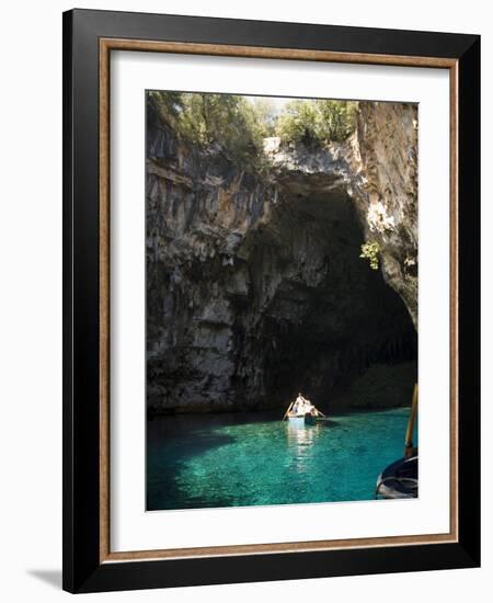 Melisani Lake in Cave Where Roof Collapsed in an Earthquake, Kefalonia, Ionian Islands, Greece-R H Productions-Framed Photographic Print