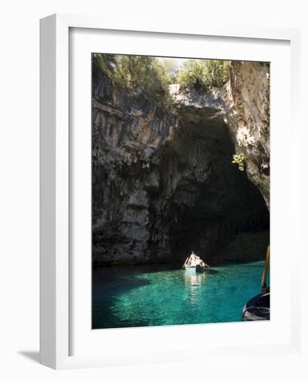 Melisani Lake in Cave Where Roof Collapsed in an Earthquake, Kefalonia, Ionian Islands, Greece-R H Productions-Framed Photographic Print