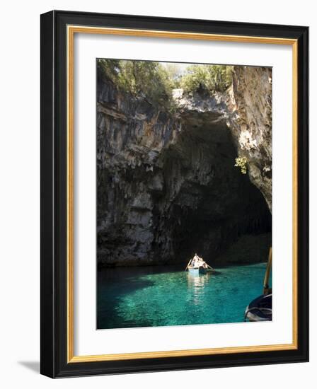 Melisani Lake in Cave Where Roof Collapsed in an Earthquake, Kefalonia, Ionian Islands, Greece-R H Productions-Framed Photographic Print