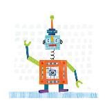 Robot Party I on Square Toys-Melissa Averinos-Art Print