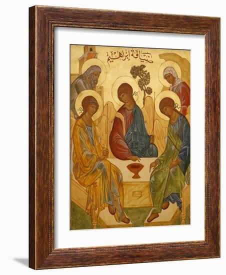 Melkite Icon of Abraham's Trinity, Nazareth, Galilee, Israel, Middle East-Godong-Framed Photographic Print