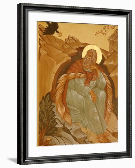 Melkite Icon of Elijah, Nazareth, Galilee, Israel, Middle East-Godong-Framed Photographic Print