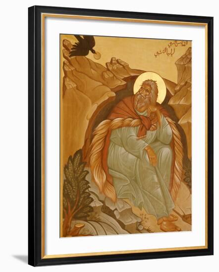 Melkite Icon of Elijah, Nazareth, Galilee, Israel, Middle East-Godong-Framed Photographic Print