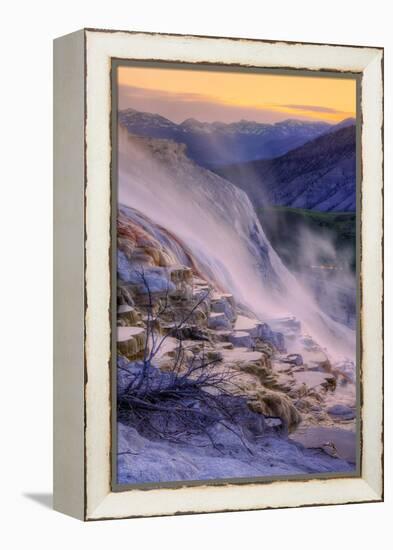 Mellow Evening at Canary Springs, Yellowstone National Park, Wyoming-Vincent James-Framed Premier Image Canvas