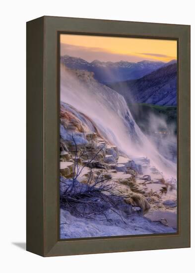 Mellow Evening at Canary Springs, Yellowstone National Park, Wyoming-Vincent James-Framed Premier Image Canvas