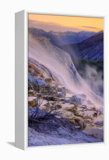 Mellow Evening at Canary Springs, Yellowstone National Park, Wyoming-Vincent James-Framed Premier Image Canvas