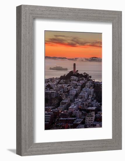 Mellow Sunset at Coit Tower, San Francisco California-Vincent James-Framed Photographic Print