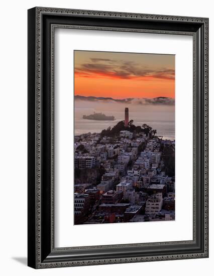 Mellow Sunset at Coit Tower, San Francisco California-Vincent James-Framed Photographic Print