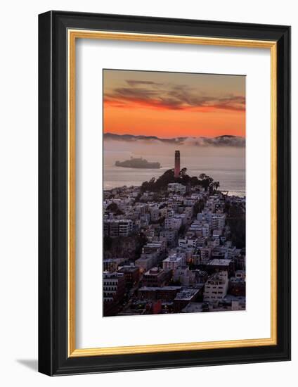 Mellow Sunset at Coit Tower, San Francisco California-Vincent James-Framed Photographic Print