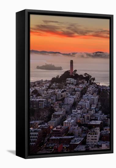 Mellow Sunset at Coit Tower, San Francisco California-Vincent James-Framed Premier Image Canvas