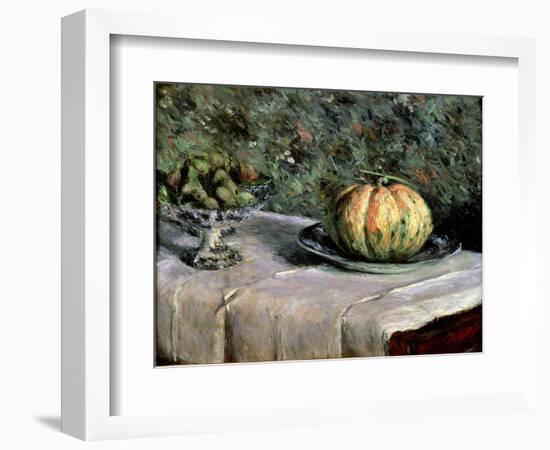 Melon and Fruit Bowl with Figs, 1880-82-Gustave Caillebotte-Framed Giclee Print