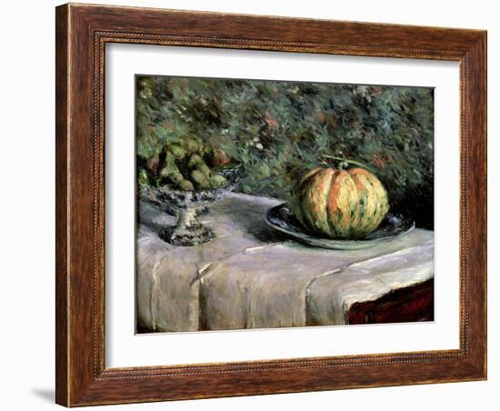 Melon and Fruit Bowl with Figs, 1880-82-Gustave Caillebotte-Framed Giclee Print