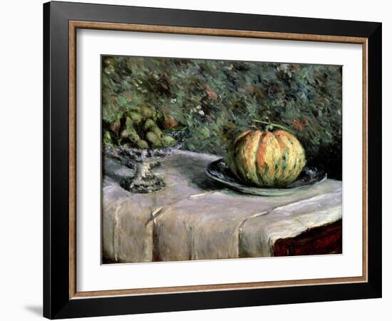 Melon and Fruit Bowl with Figs, 1880-82-Gustave Caillebotte-Framed Giclee Print