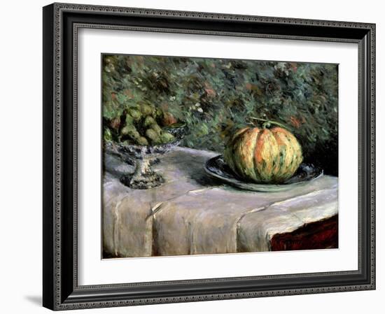 Melon and Fruit Bowl with Figs, 1880-82-Gustave Caillebotte-Framed Giclee Print