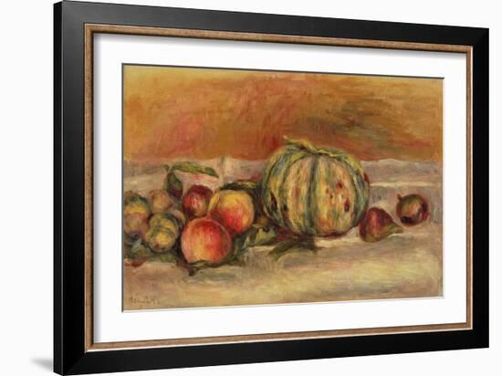 Melon and Fruit (Oil on Canvas)-Pierre Auguste Renoir-Framed Giclee Print