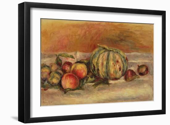 Melon and Fruit (Oil on Canvas)-Pierre Auguste Renoir-Framed Giclee Print