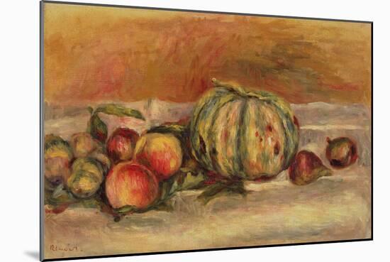 Melon and Fruit (Oil on Canvas)-Pierre Auguste Renoir-Mounted Giclee Print