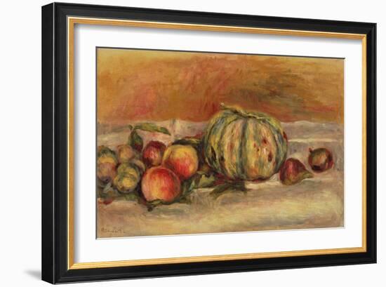 Melon and Fruit (Oil on Canvas)-Pierre Auguste Renoir-Framed Giclee Print