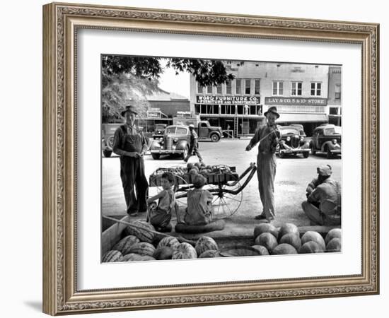 Melon Salesman and Fiddler-Alfred Eisenstaedt-Framed Photographic Print