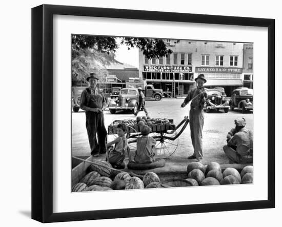 Melon Salesman and Fiddler-Alfred Eisenstaedt-Framed Photographic Print