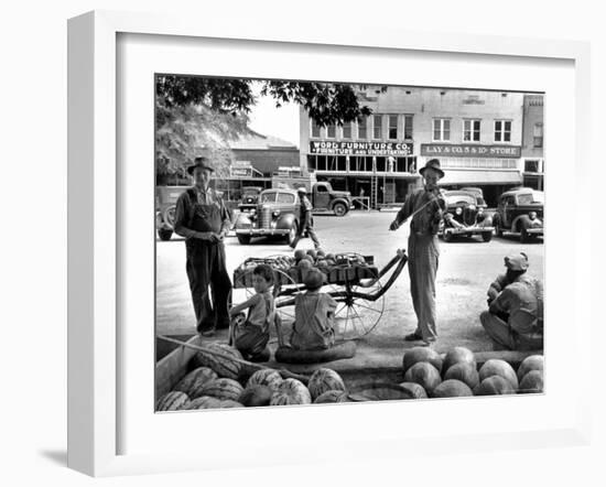 Melon Salesman and Fiddler-Alfred Eisenstaedt-Framed Photographic Print