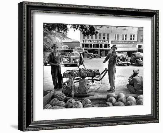 Melon Salesman and Fiddler-Alfred Eisenstaedt-Framed Photographic Print