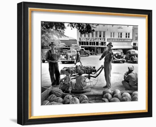 Melon Salesman and Fiddler-Alfred Eisenstaedt-Framed Photographic Print