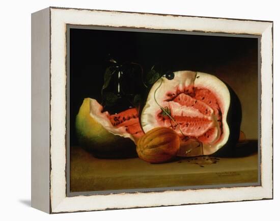 Melons and Morning Glories, 1813-Raphaelle Peale-Framed Premier Image Canvas