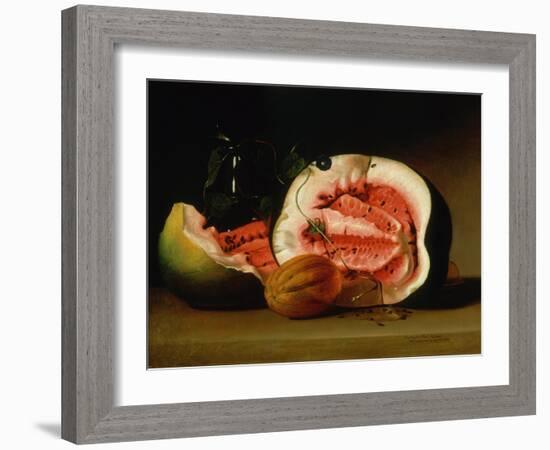 Melons and Morning Glories, 1813-Raphaelle Peale-Framed Giclee Print