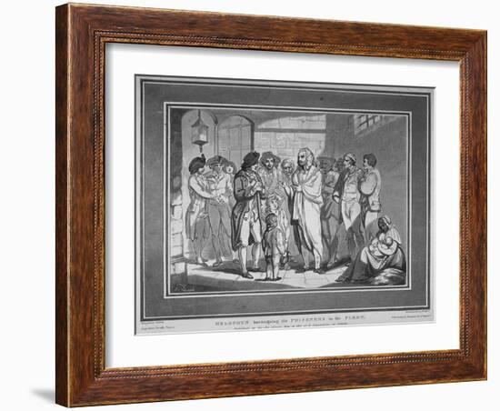 Melopoyn Haranguing the Prisoners in the Fleet, 1800-Thomas Rowlandson-Framed Giclee Print