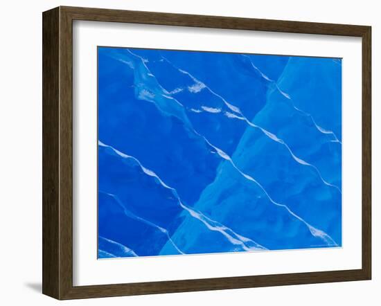 Melt Ridges on Deep Blue Iceberg, Antarctic Peninsula-Hugh Rose-Framed Photographic Print