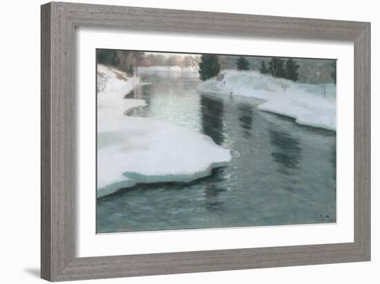 Melting Snow, 1887-Fritz Thaulow-Framed Giclee Print