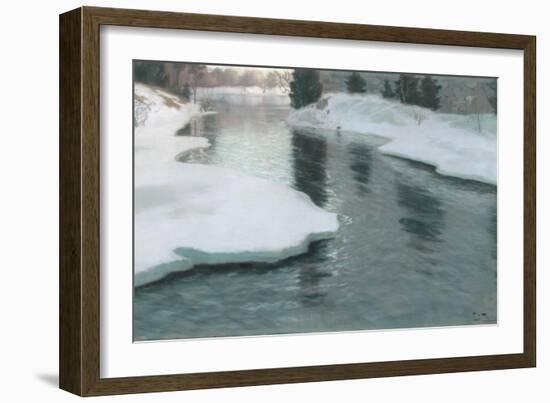 Melting Snow, 1887-Fritz Thaulow-Framed Giclee Print